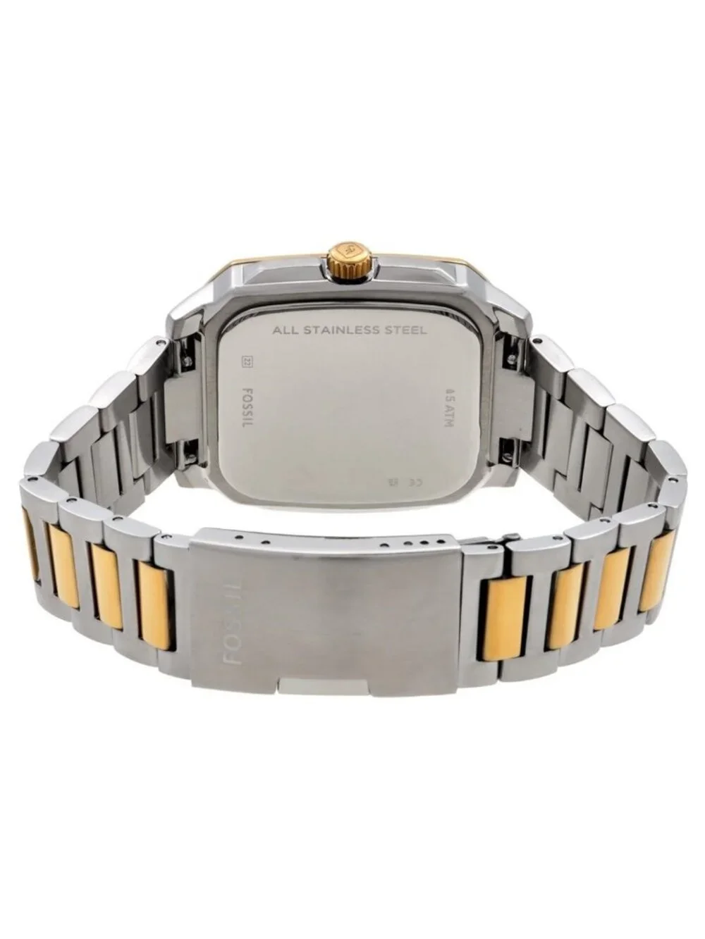 NWT Fossil Crosby Quartz Black Dial Two-Tone Men's Watch